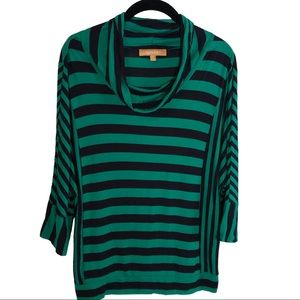 Ellen Tracy Striped Dolman Sleeve Top